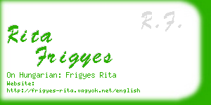 rita frigyes business card